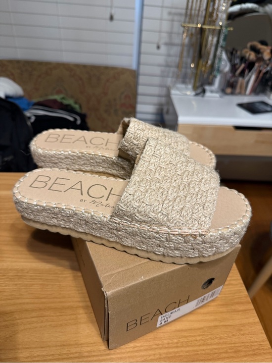 Beach By Matisse Shoes - Beach by Matisse Beige Woven Platform Slide